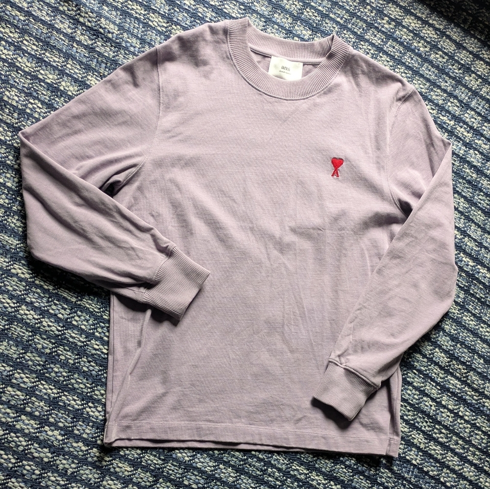 Ami Lavender Crewneck Long Sleeve Shirt